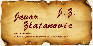 Javor Zlatanović vizit kartica